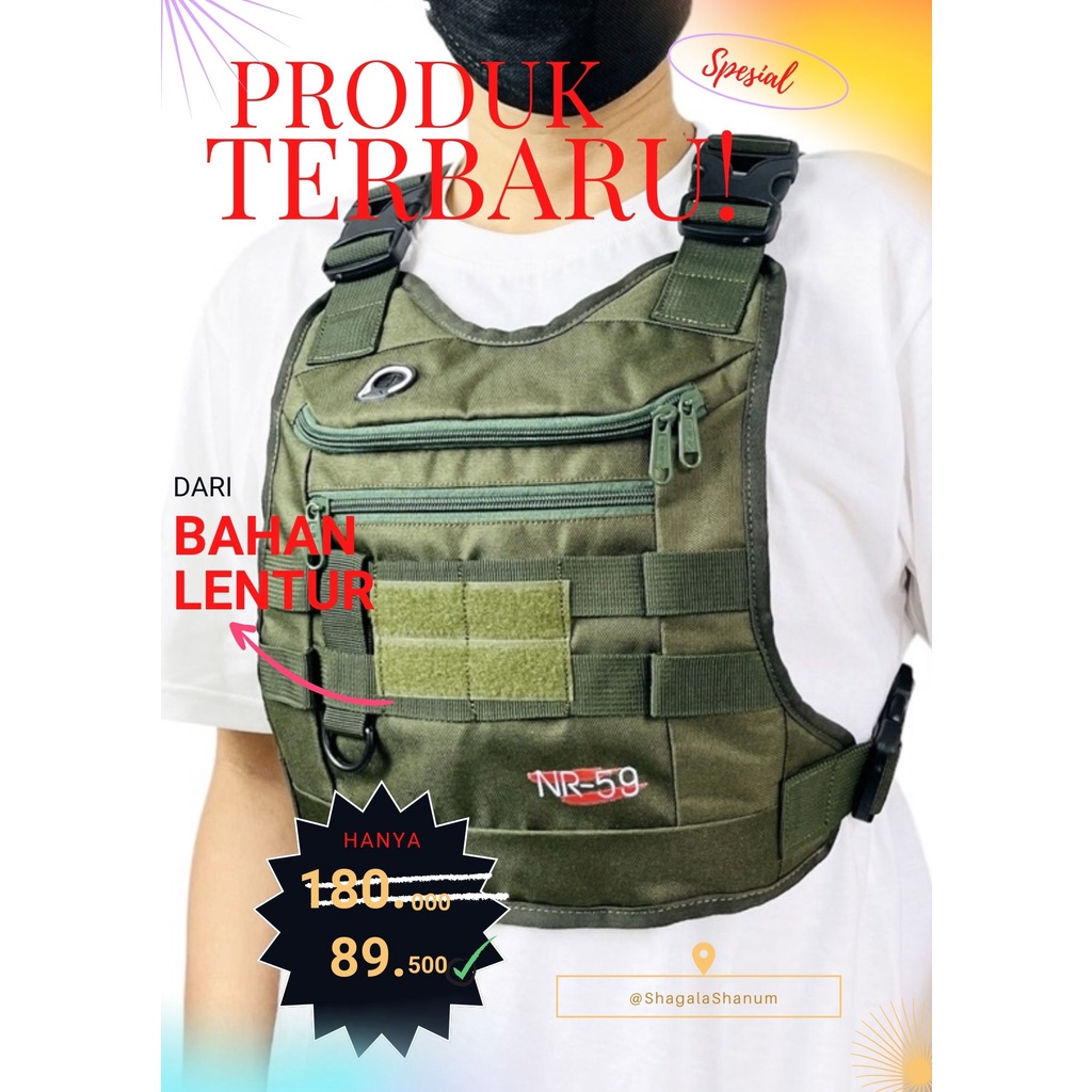 TAS DADA PRIA TACTICAL GREEN ARMY ORIGINAL NR-59 / TAS DADA ROMPI PRIA ORIGINAL / CHEST RIG BAG / TA