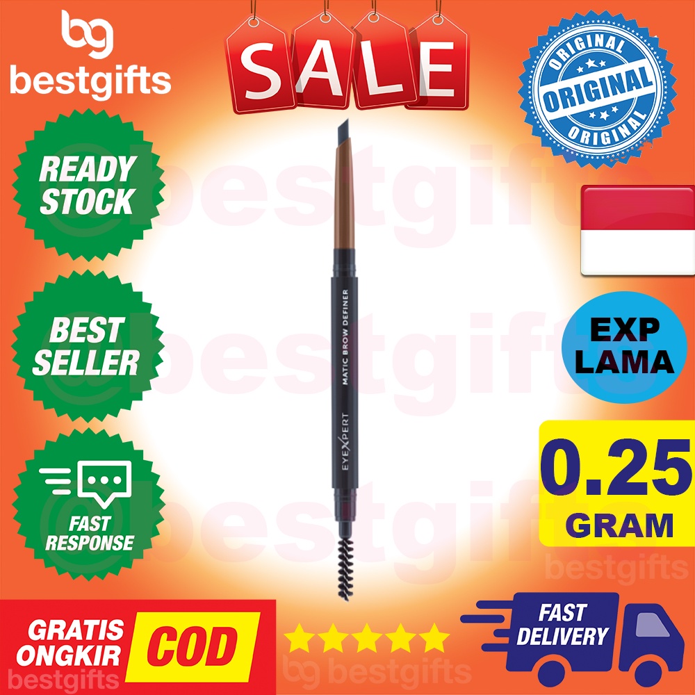 WARDAH EYEXPERT MATIC BROW DEFINER PENSIL ALIS ANTI AIR DAN TAHAN LAMA 0.25 GRAM - 01 LIGHT BROWN