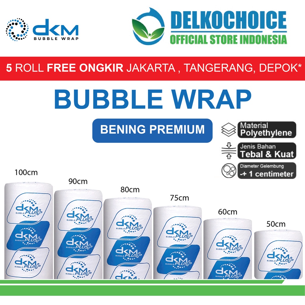 

Plastik Bubble Wrap Bening Premium 50M TEBAL DKM+ Bubblewrap