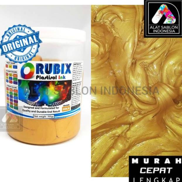 

Best! Tinta Sablon Plastisol Rubix Orange Gold 500Gr .,