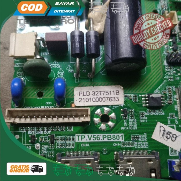 Board Motherboard TV LED Polytron PLD32t7511B TP.V56.PB801