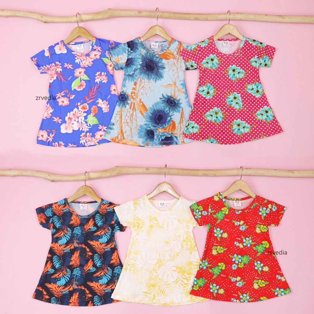 Dress Amirah Bayi uk 3-12 month / Baju Tidur Balita Anak Perempuan Adem Kaos Lucu Dres Harian Murah kiosbalitaaprilia
