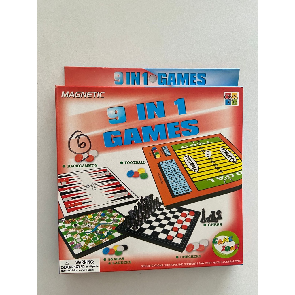 Magnetic Board Games 9 in 1 - Catur, Ular Tangga Ludo, Halma, Checkers, dan lain-lain