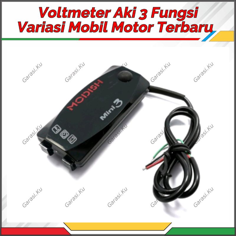 VOLTMETER MODISH DIGITAL WATERPROOF MULTIFUNGSI 12V DC: PENGUKUR SUPLAY ARUS ADAPTOR PENGUKUR TEGANG