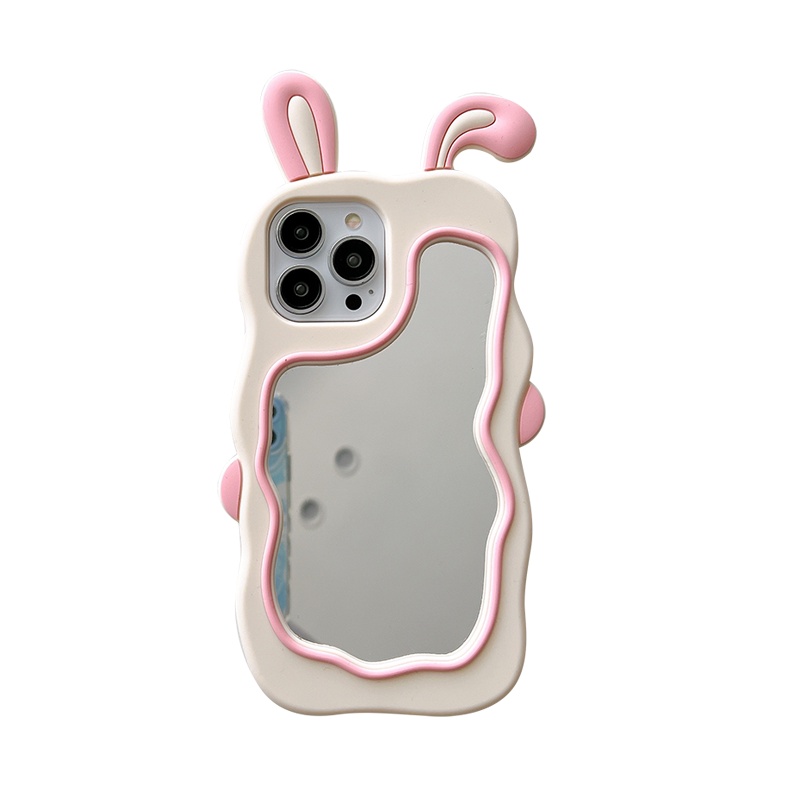 IPHONE Casing Ponsel Cermin Rias Telinga Kelinci Untuk Iphone14 13 12 11 Pro Max Xs Max Xr Ipx7 8 Plus14 plus Casing TPU Shockproof Lucu