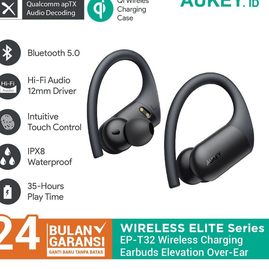 Recomended Headset / TWS Aukey EP-T32 Wireless Charging Earbuds Elevation Over-Ear