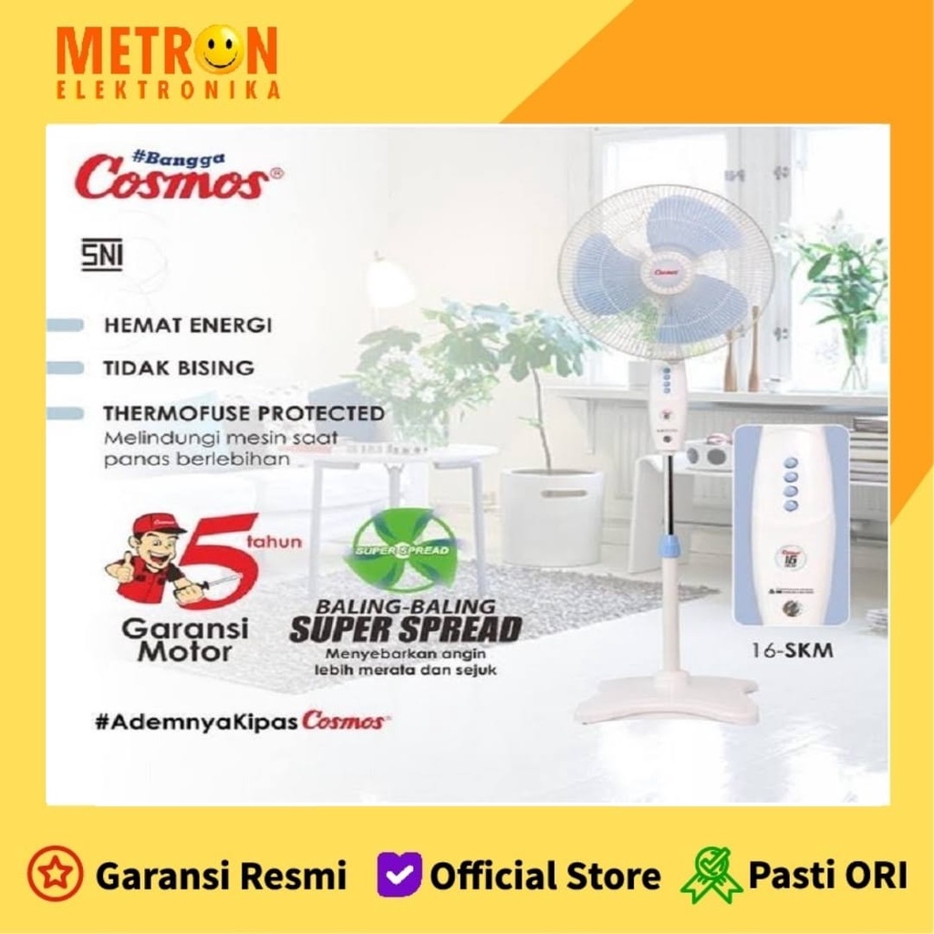 COSMOS 16 SKM KIPAS ANGIN BERDIRI  / STAND FAN 16 INCH 46 WATT / 16SKM