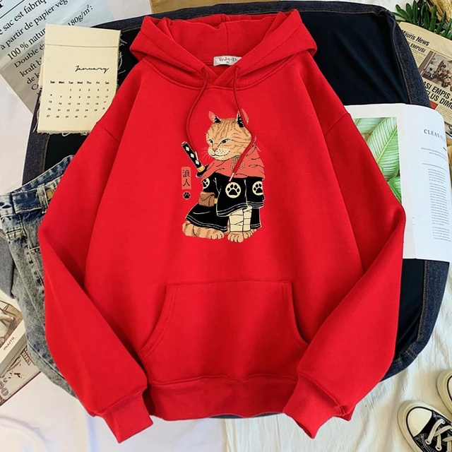 the Cat Samurai Jumper Hoodie II  Sweater Hoodie Trendy II Sweter Oblong Topi Sz M - XL ( Pria &amp; Wanita / Anak &amp; Dewasa )