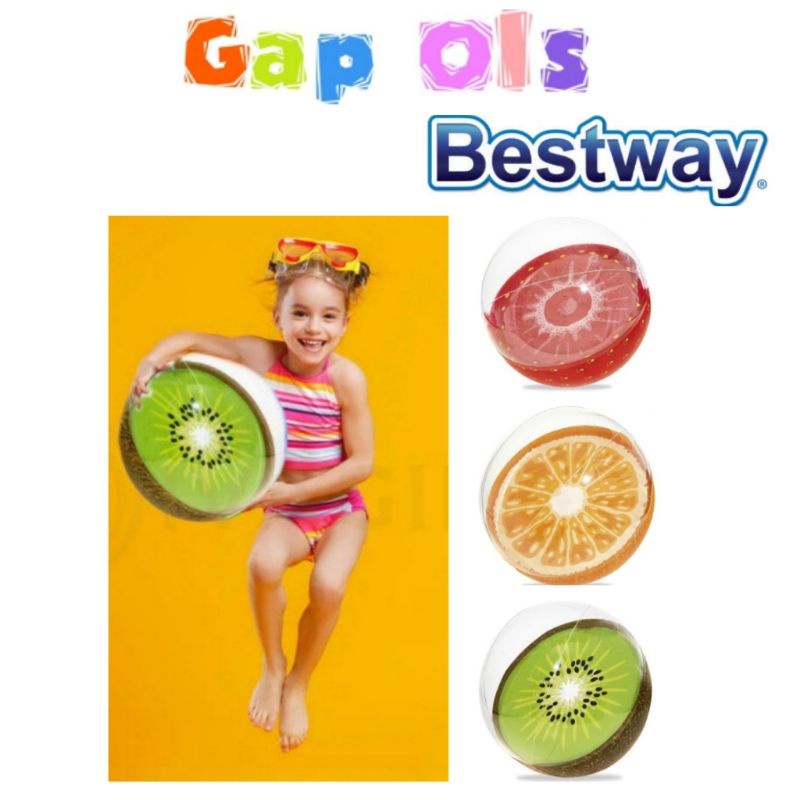 BESTWAY Fruit Beach Ball Bola Pantai Mainan Bola Transparan Transparant Ball Transparant Beach Ball