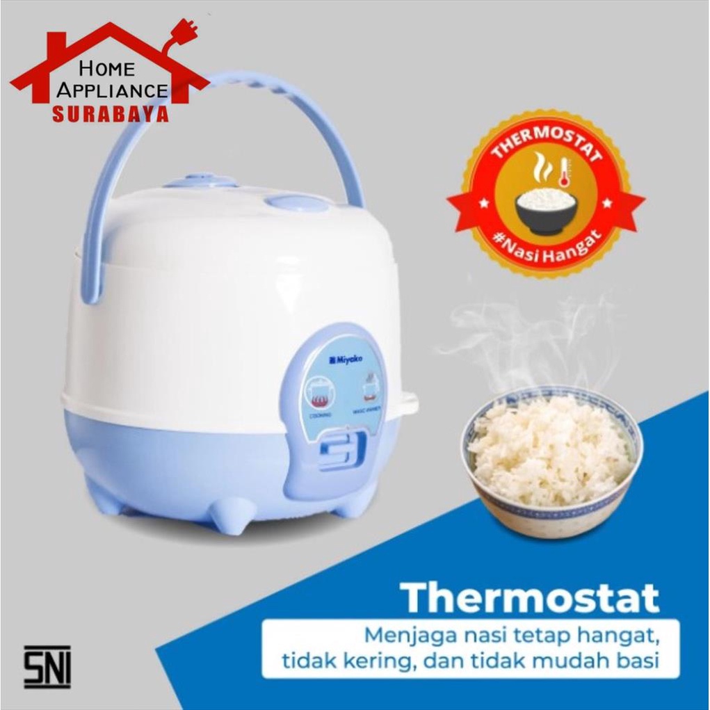 Rice Cooker Magic Com Mini Warmer Plus 3 IN 1 0.6 Liter Miyako MCM-606B / MCM 606 B