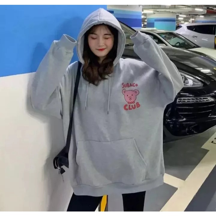 Jacket Hoodie SUBACO BLUB BEAR Sweater Pria Wanita Ala Korean Kasual Style Musim semi Dan Musim Dingin
