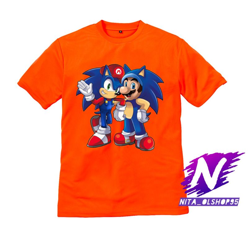 BAJU ANAK KAOS ANAK SONIC DAN SUPER MARIO GAME