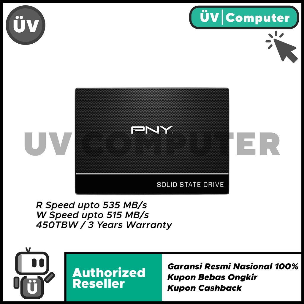 Jual SSD Internal SATA 3 III 2,5" inch PNY CS900 1TB PC Komputer Laptop