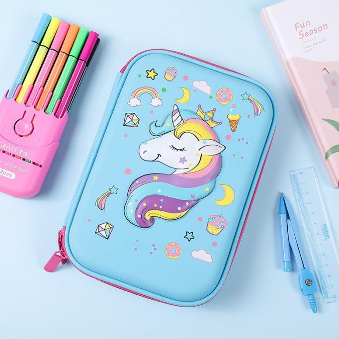 

Tempat pensil kotak pensil 3D Unicorn Pencil Case tempat pensil