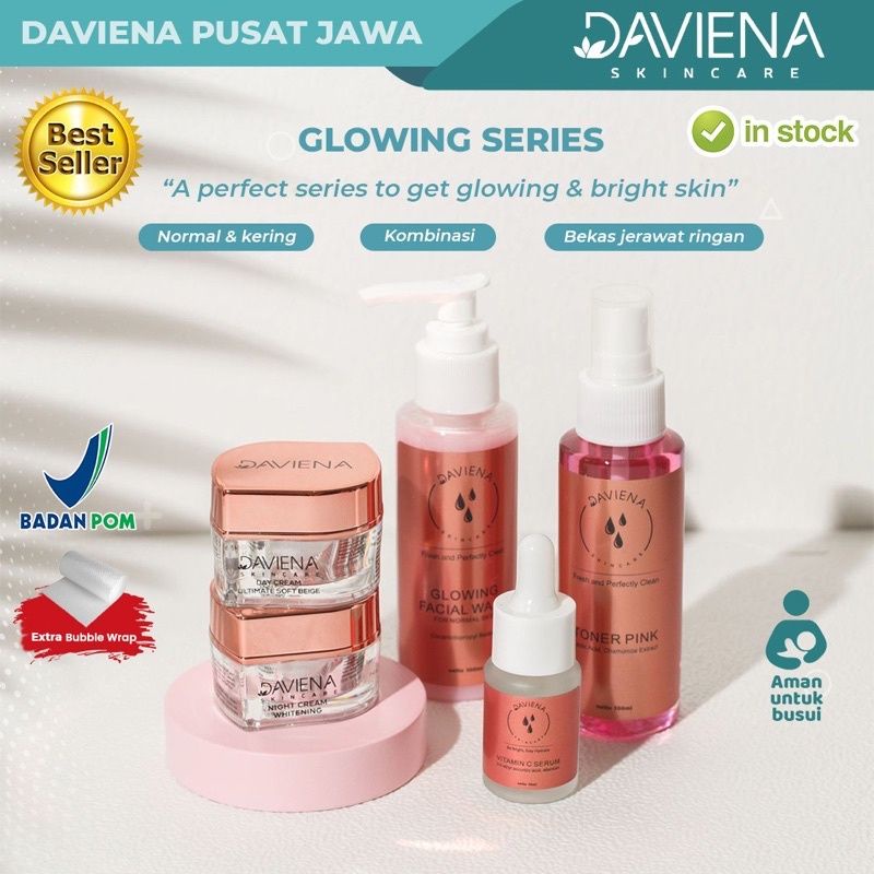 DAVIENA SKINCARE - daviena glow - daviena paket glowing - daviena glow series - daviena whitening - daviena skincare glowing - daviena paket whitening - Paket Whitening Series Original [ Free Gift ]