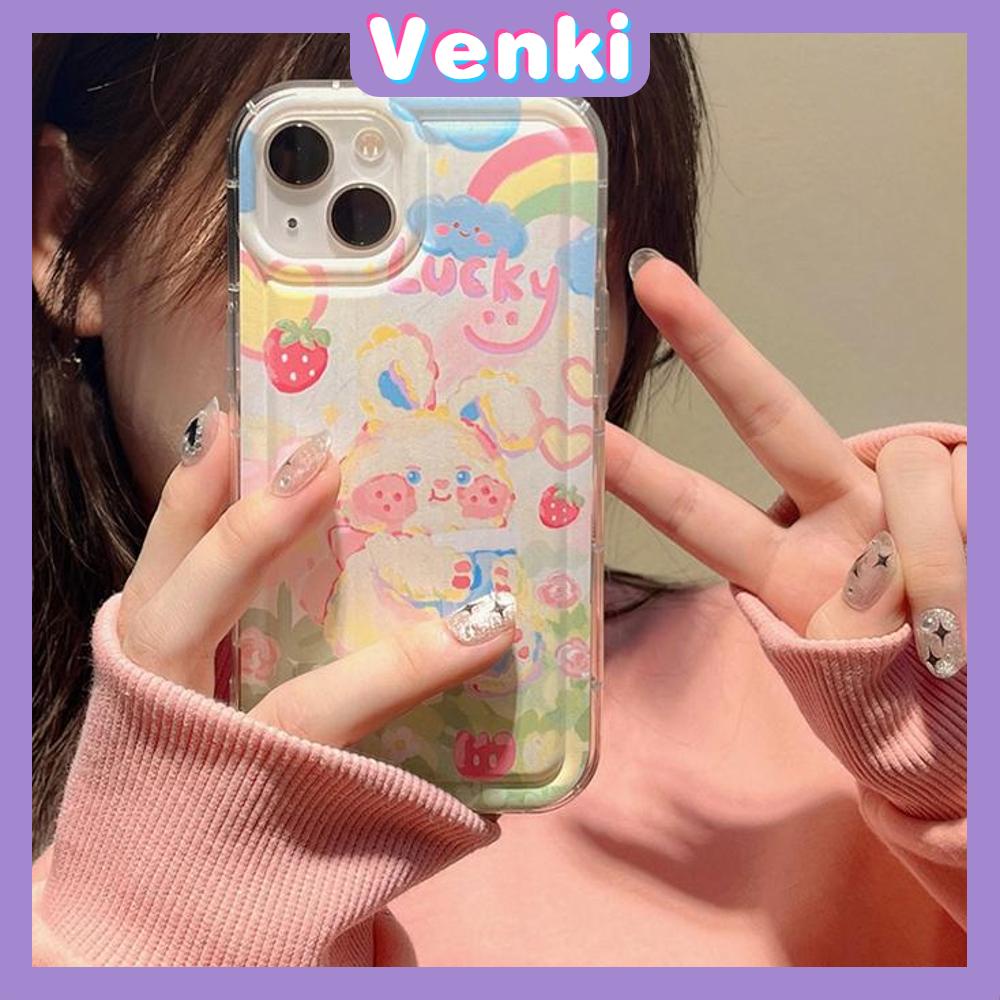 Case For iPhone 14 Pro Max TPU Soft Jelly Airbag Clear Case Cute Cartoon Rabbit Camera Protection Shockproof For iPhone 14 13 12 11 Plus Pro Max 7 Plus X XR