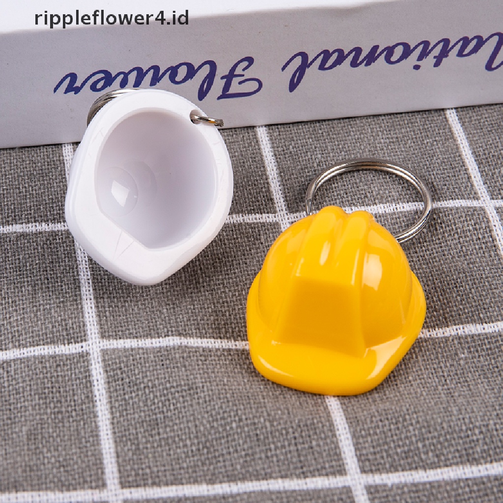 {rippleflower4.id} Helm Topi Keras Gantungan Kunci Liburan Kreatif Helm Safety Keying Perhiasan Hadiah~