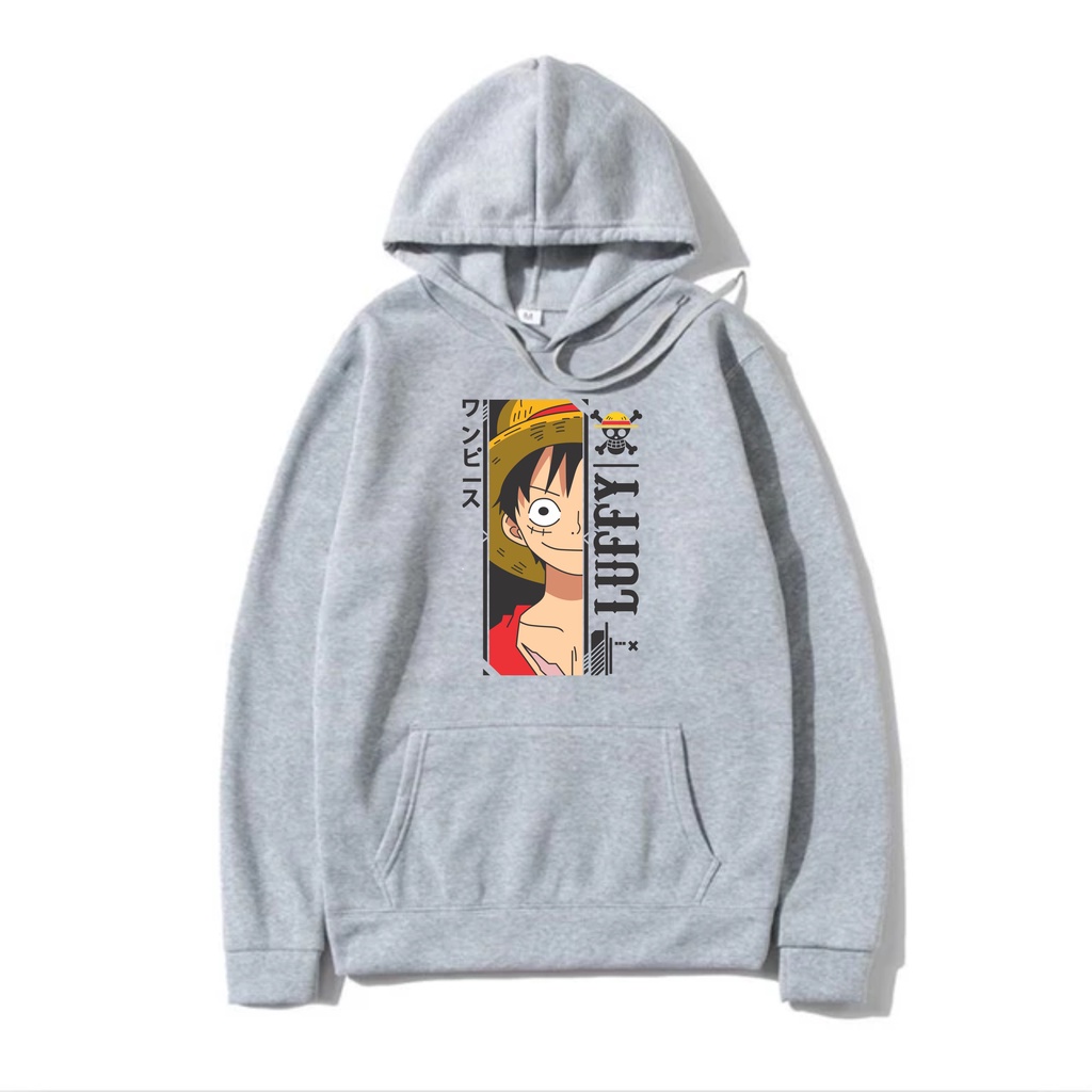 LUFFY ANIME Jumper Hoodie II  Sweater Hoodie Anime Trendy II Sweter Oblong Topi Sz M - XL ( Pria &amp; Wanita / Anak &amp; Dewasa )