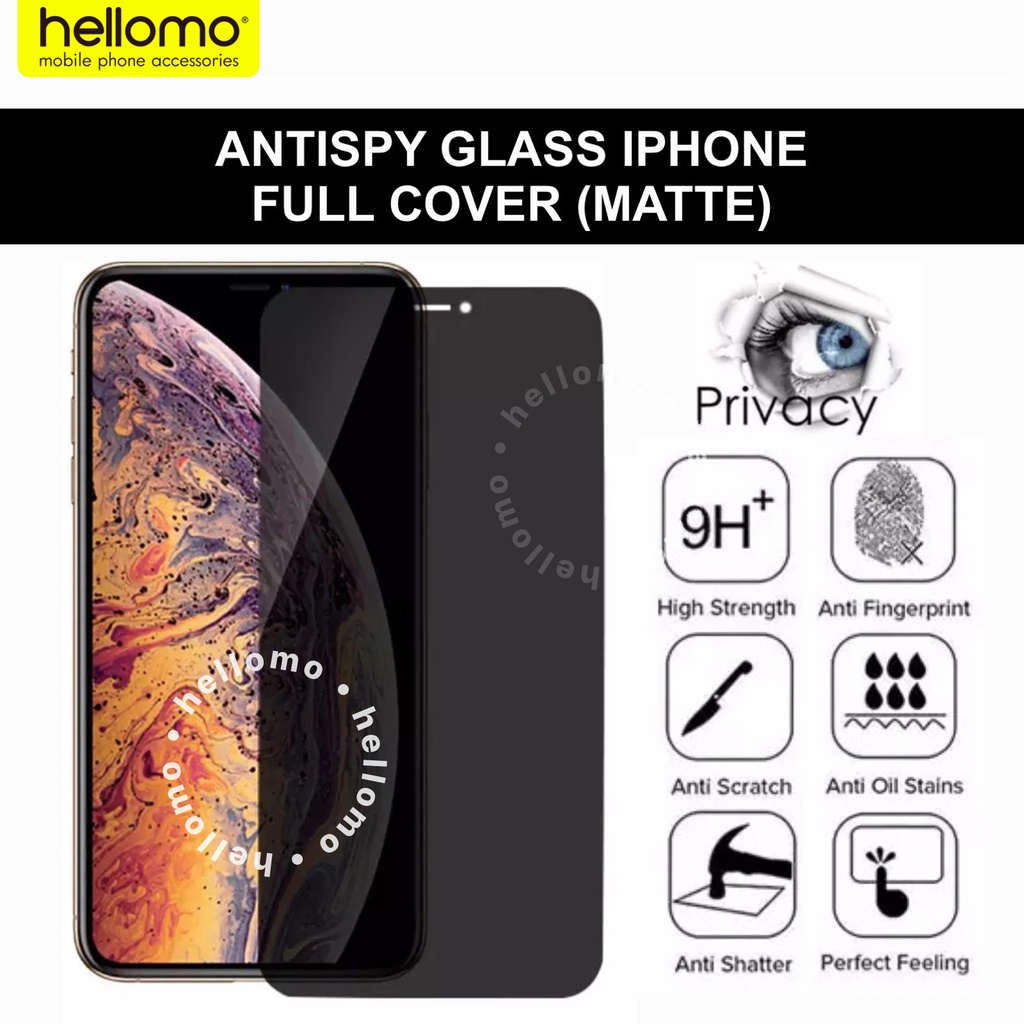 AntiSpy Matte Tempered Glass iPhone Anti Gores Screen Guard Protector Anti Sidik Jari