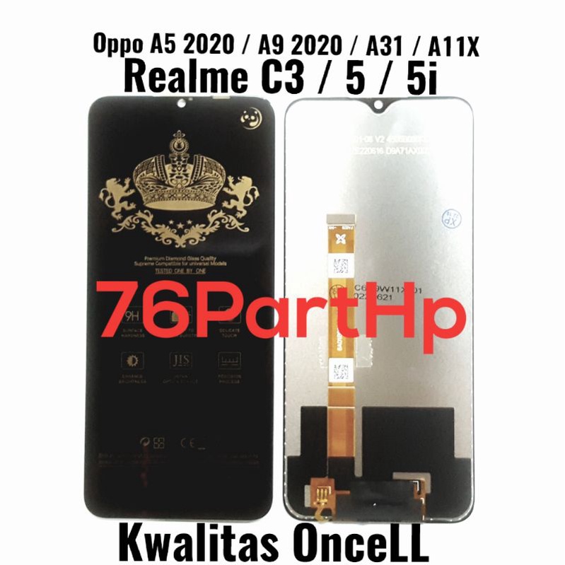 Lcd Touchscreen Fullset kwalitas Oncell Oppo A5 2020 - A9 2020 - A31 - A11X - Realme C3 - 5 - 5i