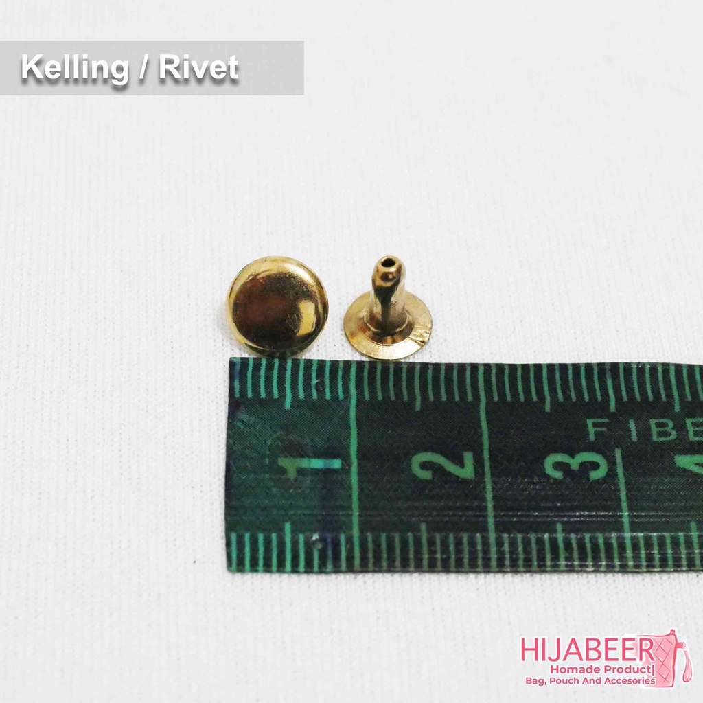 Kelling Rivet Emas 8mm (50pcs) - Aksesoris Tas Hiasan Murah