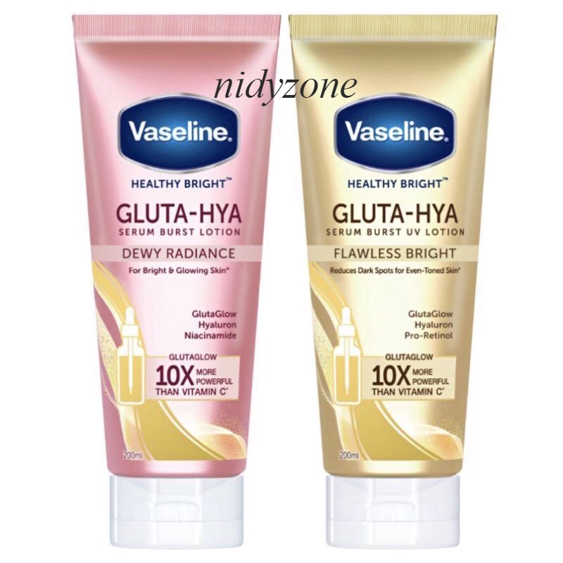 VASELINE HEALTHY BRIGHT GLUTA HYA DEWY RADIANCE - FLAWLESS BRIGHT 200 ml