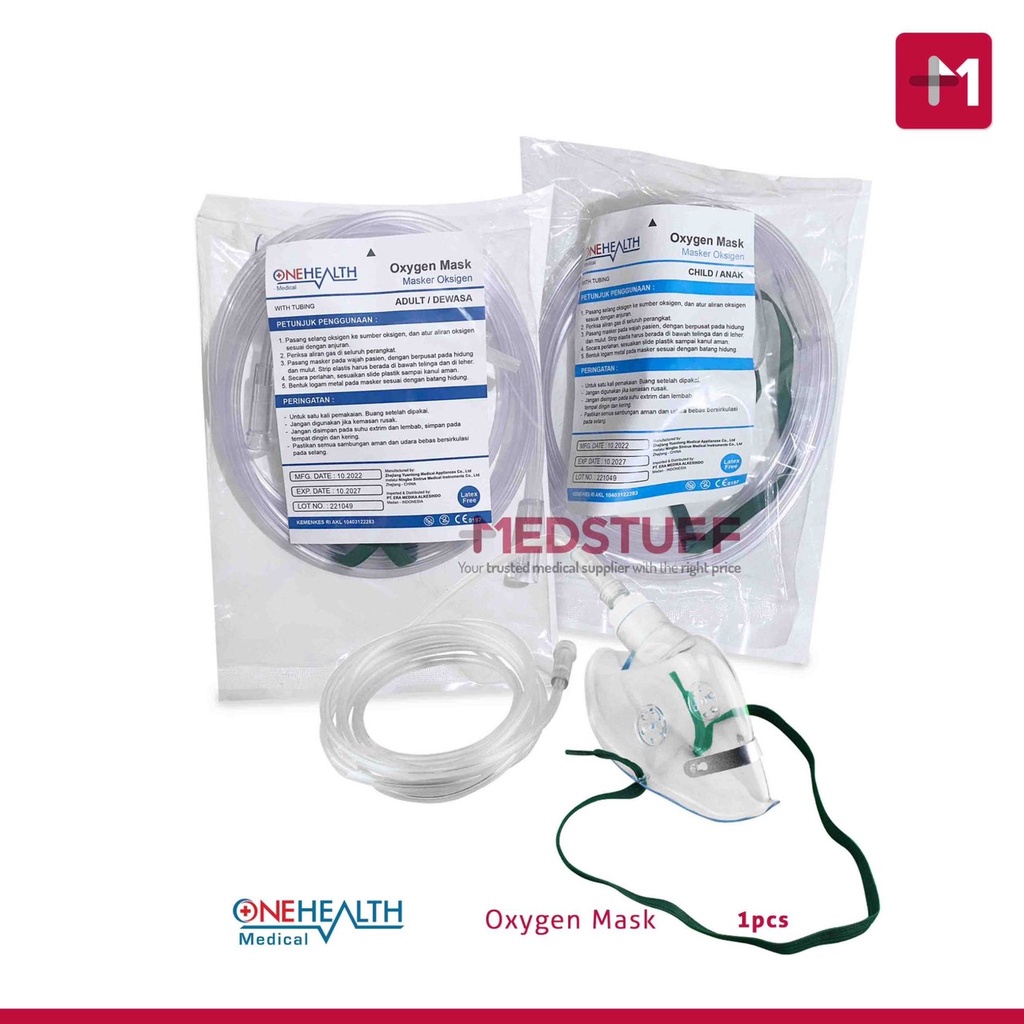 Masker Oksigen Onehealth Simple Oxygen Mask Onehealth Sungkup Oksigen