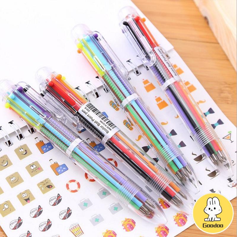 Bolpen 6-in-1 0.5MM Multi Warna Untuk Stationery Anak Sekolah Kantor bolpen -Doo