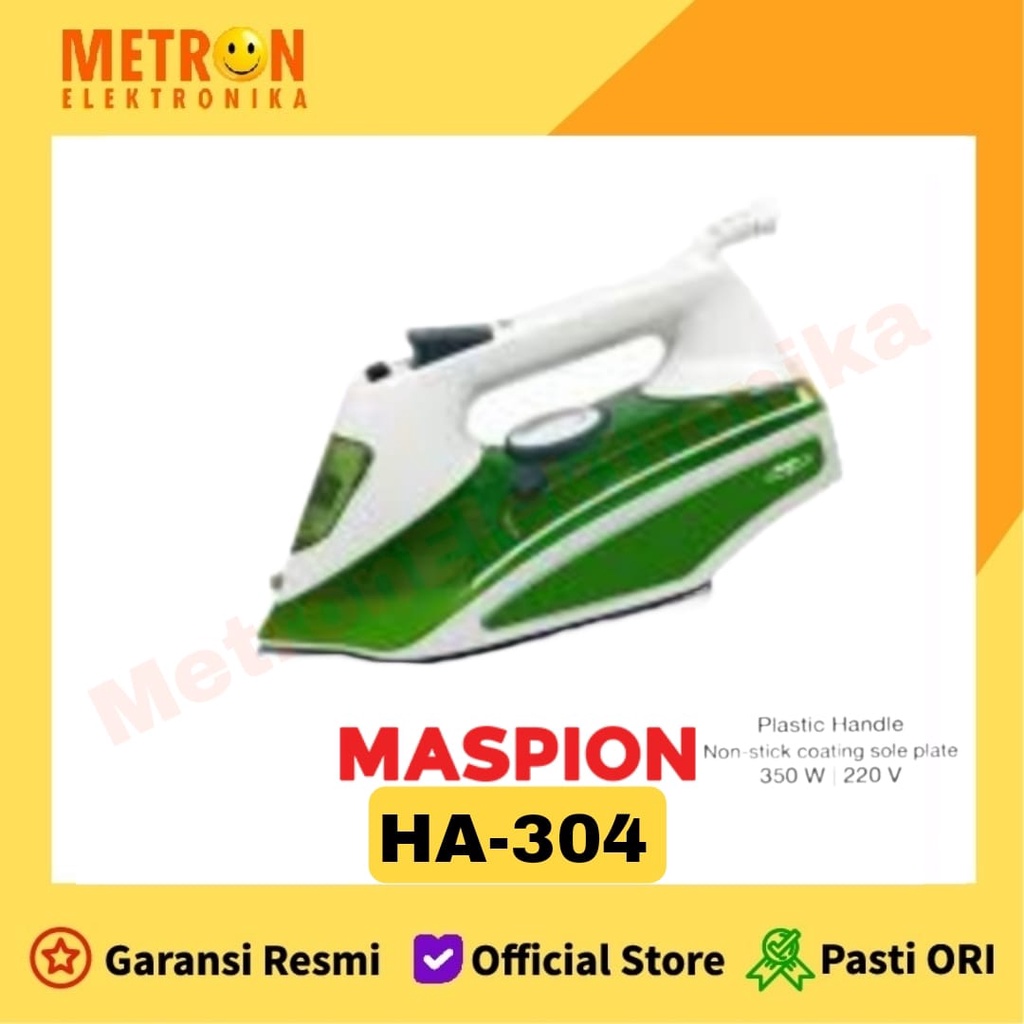 MASPION HA 304 STEAM IRON 1200 WATT / SETRIKA UAP / HA304