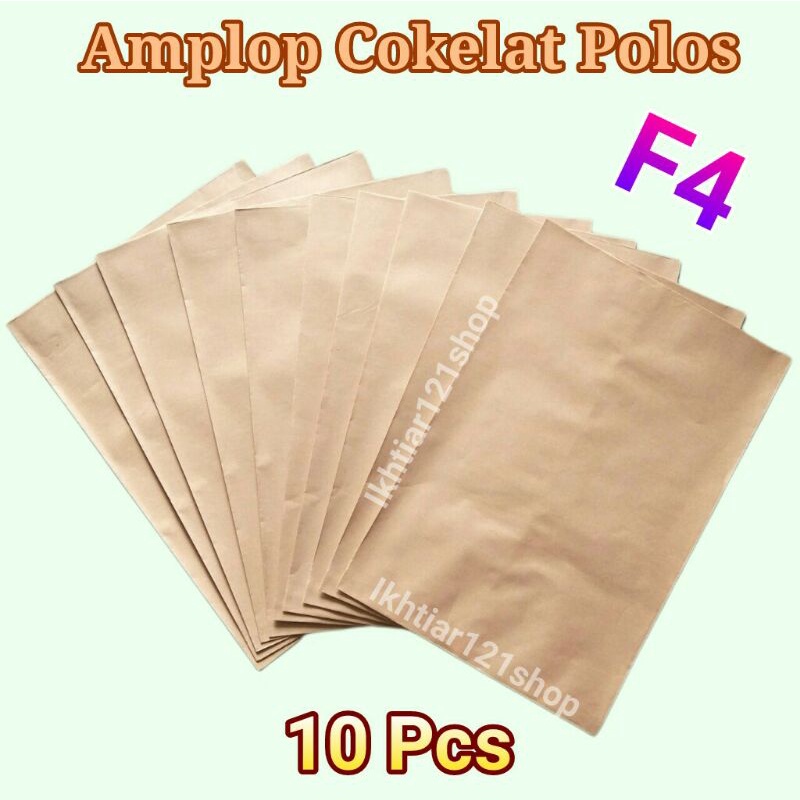 

Paket 10 Pcs Amplop Cokelat Polos Ukuran F4/Folio