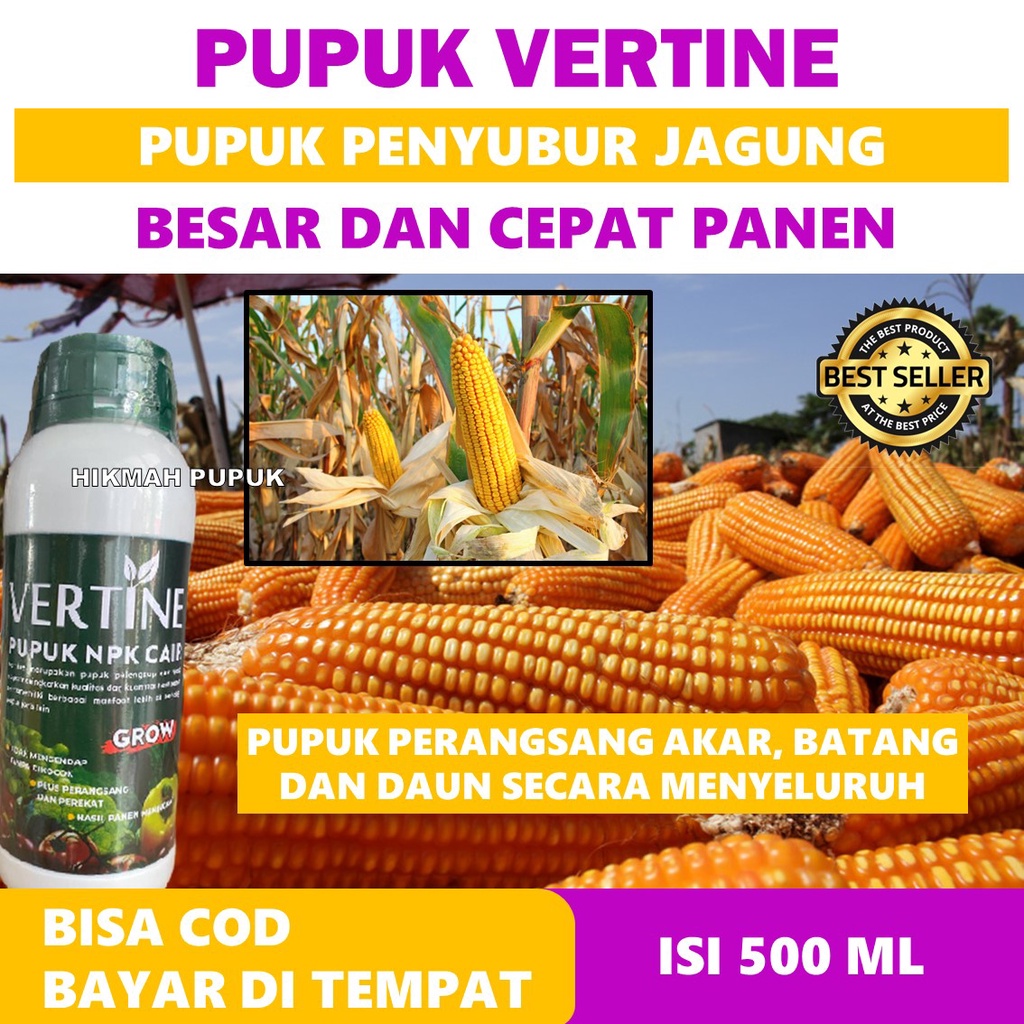 VERTINE Pupuk Ajaib Memperbanyak Cabang Daun Jagung Besar - Pupuk Semprot Menyuburkan Tanaman Jagung Lebih Sehat dan Besar Mempercepat Pertumbuhan Jagung - Obat Cair Organik Jagung Biar Besar Tumbuh Subur Hasil Panen Super Lebat