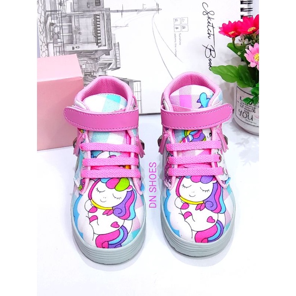 Sepatu Boots Anak Perempuan Sepatu Tali Anak Boot Anak Perempuan Murah Lucu Karakter Unicorn Tosca Juice