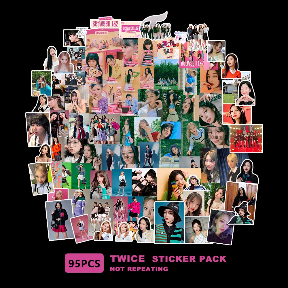 95pcs TWICE Antara 1&amp;2 Album Stiker Idol Collection Stiker Foto Idola Anti Air Stok Tersedia New Arrival LY