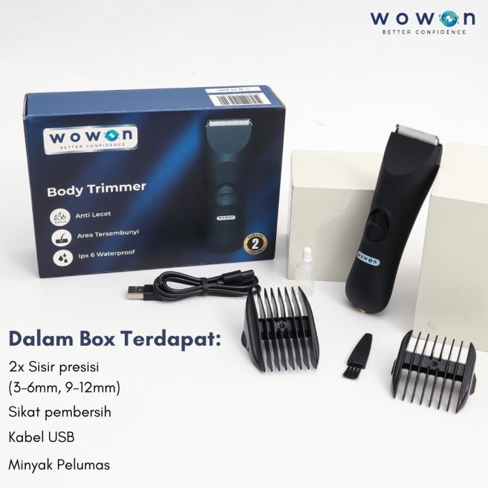 Alat Cukur Rambut Wowon Body Trimmer- alat cukur bulu kemaluan & area sensitif(V0W5) Mesin Cukur Ram