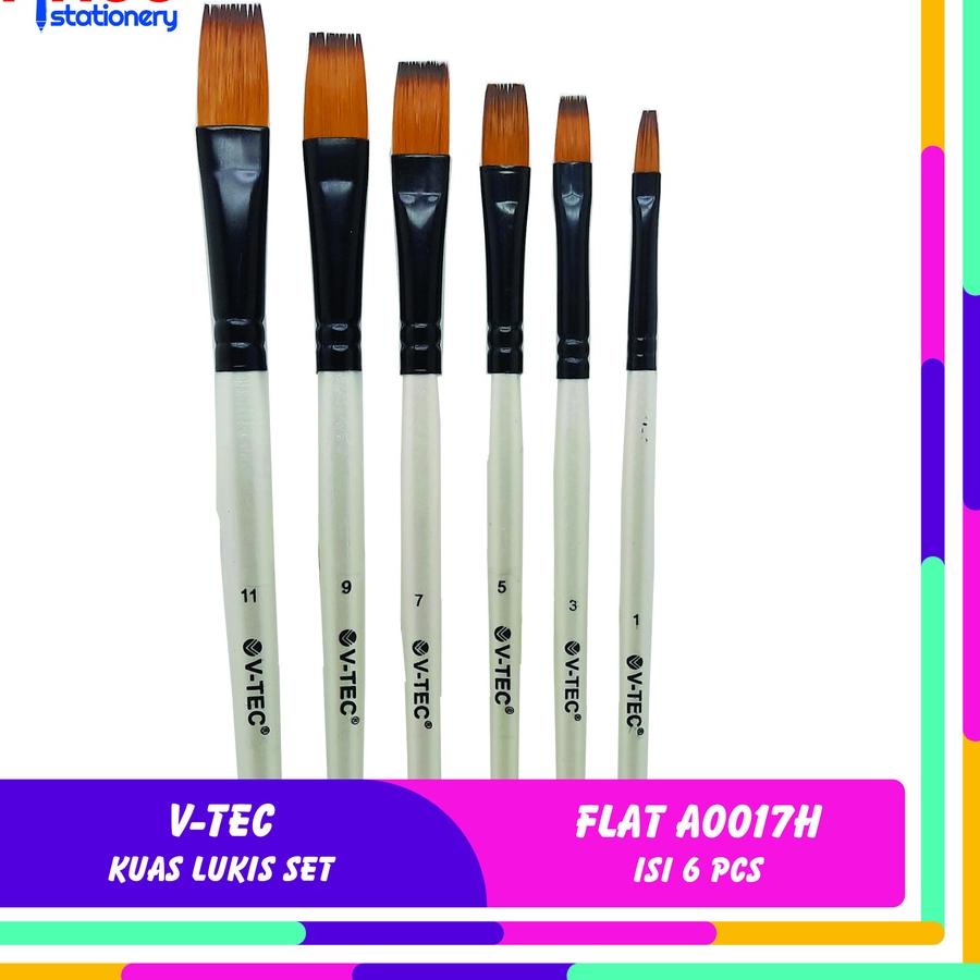 

▶ V-TEC KUAS LUKIS SET FLAT A0017H ISI 6 PCS ャ