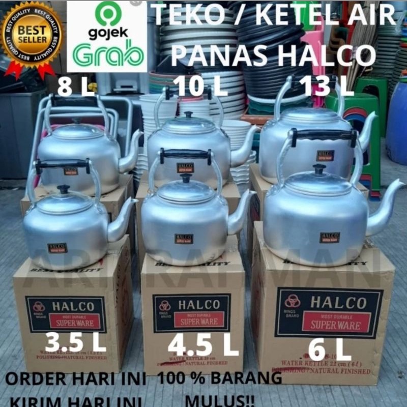 Teko Halco Alumunium Tebal Ceret Air Panas Masak Halko 20 22 24 26 28 cm
