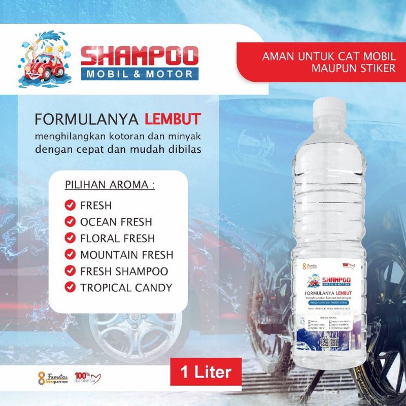 Shampo Cuci Mobil dan Motor Aneka Aroma Wangi kemasan botol PET 1 liter