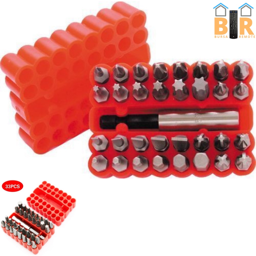 33Pcs Bit Set Hex Screw Driver Bit dengan Dudukan Magnet Obeng Bit Set SET MATA OBENG HEX SCREW DRIVER