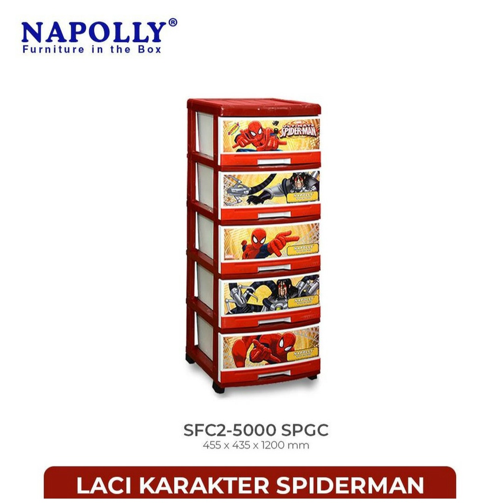 Lemari Plastik Napolly - SPIDERMAN Laci (SFC2 5000 ) Khusus Batam