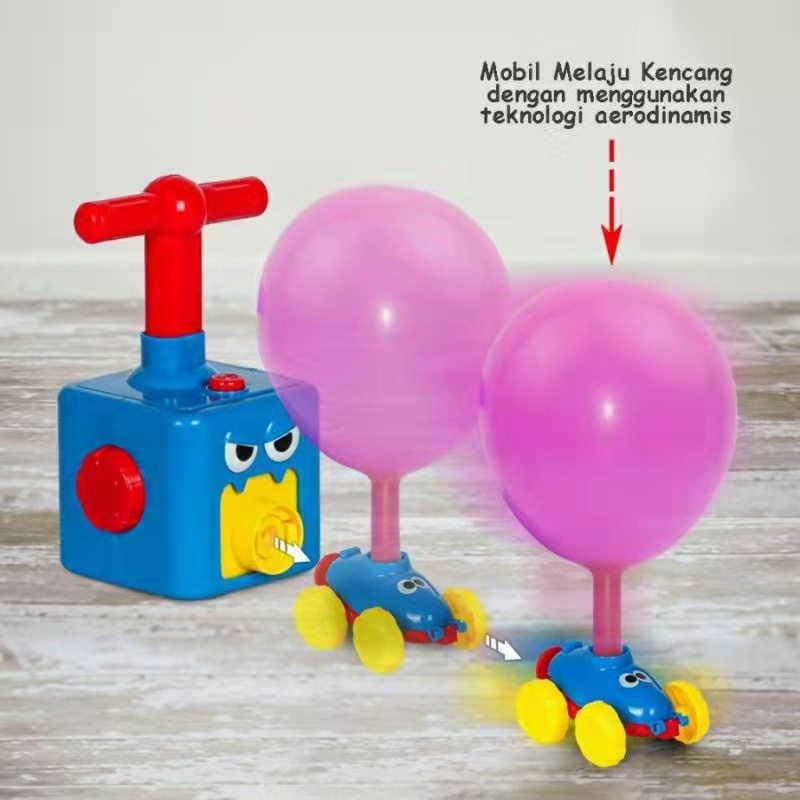 Mainan Mobil Digerakkan Dengan Pompa Balon Balloon Car Mainan Terunik