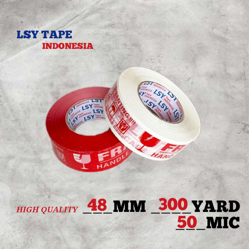 

lakban fragile full merah & putih 48mm x 300yard ( CBM )