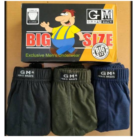 1 Box isi 3 Pcs Celana Dalam Great Male Big Size - CD Pria - Size Besar / Jumbo