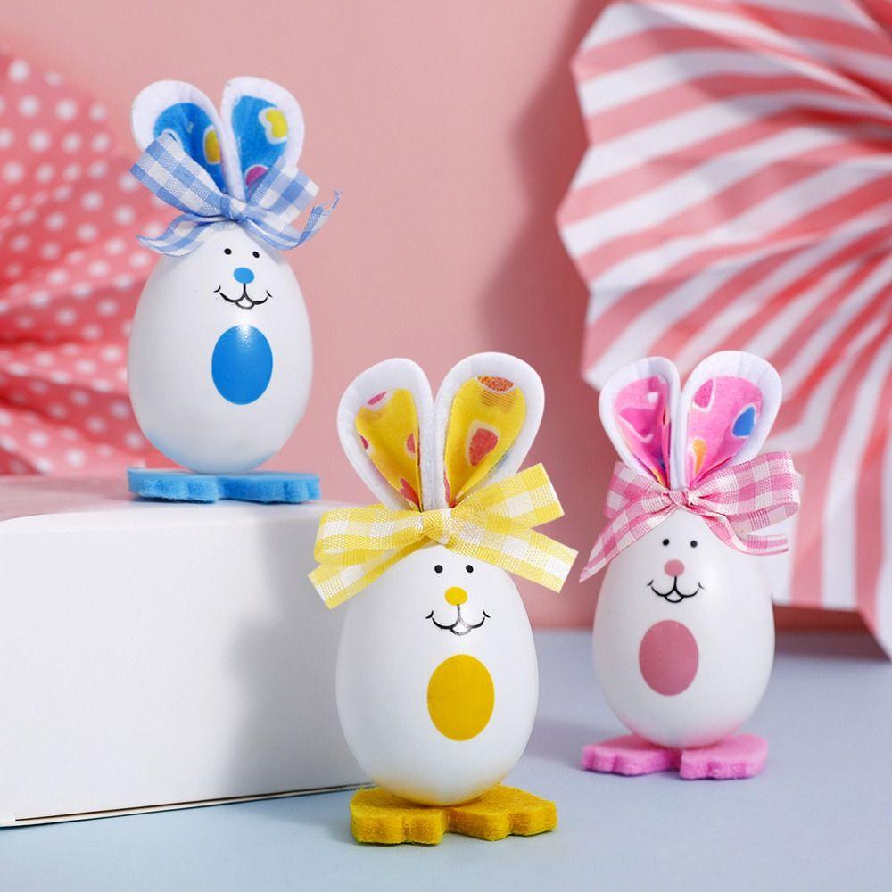 Nanas 3PCS Easter Bunny Egg Desktop Party Decor Selamat Paskah Festival Hias