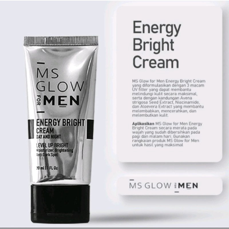 PAKET PEMUTIH WAJAH PRIA MS GLOW FOR MEN FACIALWASH+SERUM+BRIGHTCREAM