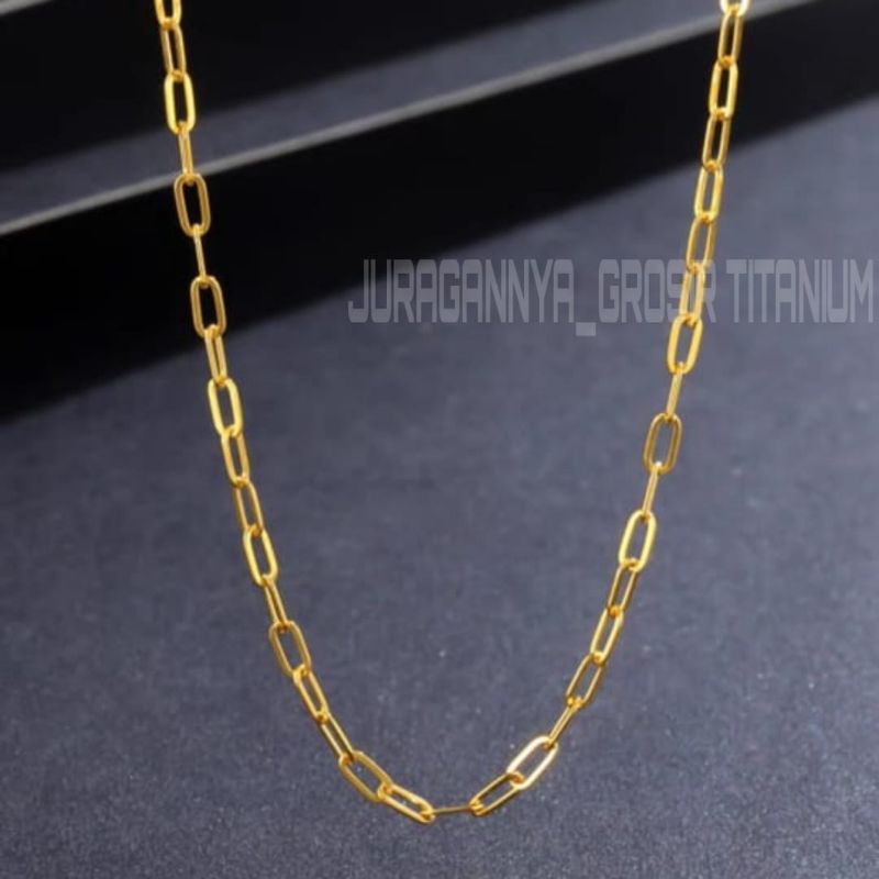 KALUNG TITANIUM PAPERCLIP TIPIS MEWAH ANTI KARAT&amp;ANTI LUNTUR