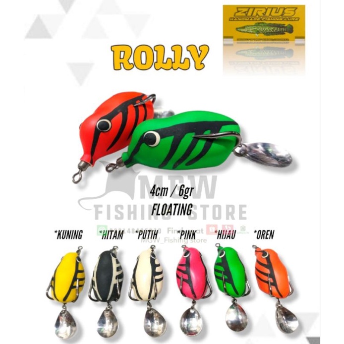 UMPAN CASTING SOFT FROG ZIRIUS ROLLY FLOATING