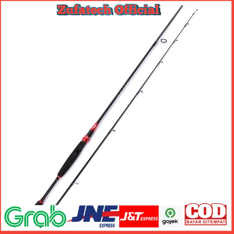 Kabinwang Joran Pancing Carbon Fiber 2 Segments 2.1M - Red