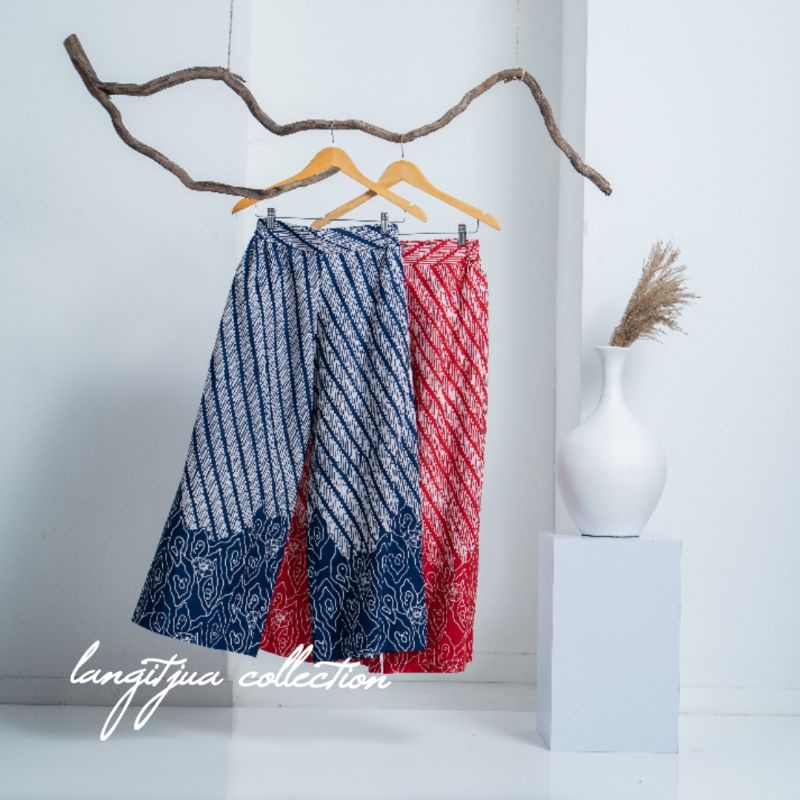CELANA BATIK | BAWAHAN BATIK MODEL PALAZO KULOT PANJANG - LANGITJUA BATIK SOLO