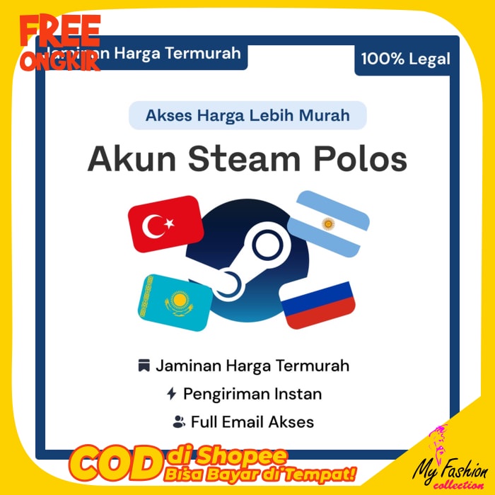 My-Outlet / Promo Termurah Akun Steam Polos Turkey Argentina Full Akses Original Bergaransi Proses