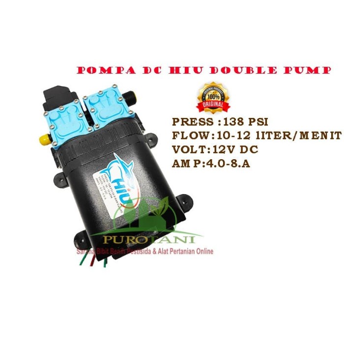 Doublepump Dual Pump Dinamo Sprayer 12V DC Tekanan Tinggi 138psi